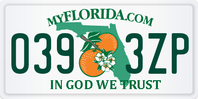 FL license plate 0393ZP