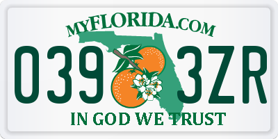 FL license plate 0393ZR