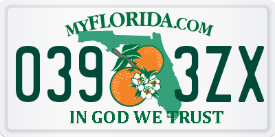 FL license plate 0393ZX