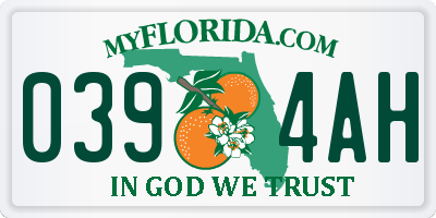FL license plate 0394AH