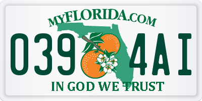 FL license plate 0394AI