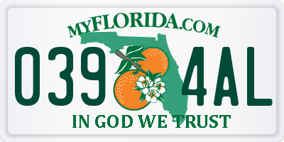 FL license plate 0394AL