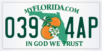 FL license plate 0394AP
