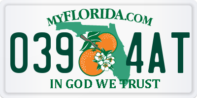 FL license plate 0394AT
