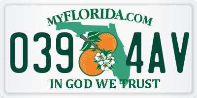 FL license plate 0394AV