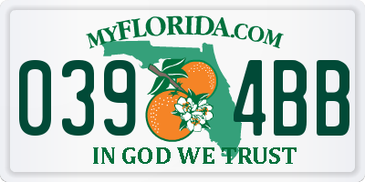 FL license plate 0394BB
