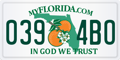 FL license plate 0394BO