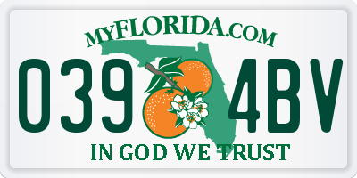FL license plate 0394BV
