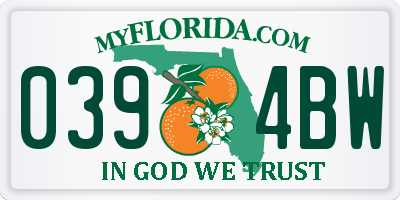 FL license plate 0394BW