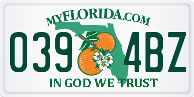 FL license plate 0394BZ
