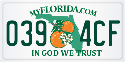 FL license plate 0394CF