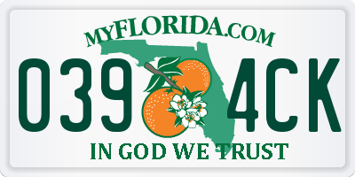 FL license plate 0394CK