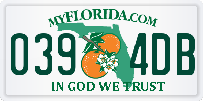FL license plate 0394DB