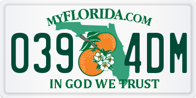 FL license plate 0394DM