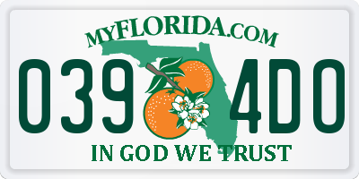 FL license plate 0394DO