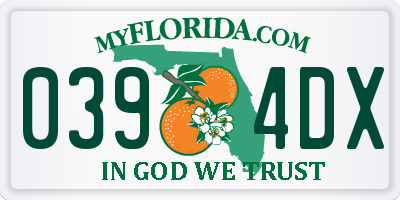 FL license plate 0394DX