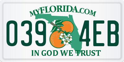 FL license plate 0394EB