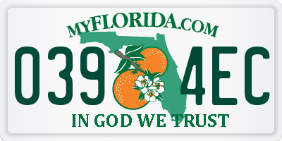 FL license plate 0394EC