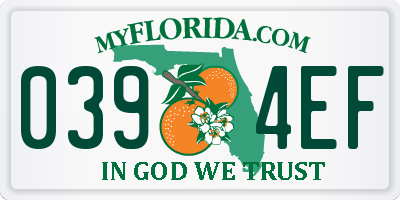 FL license plate 0394EF