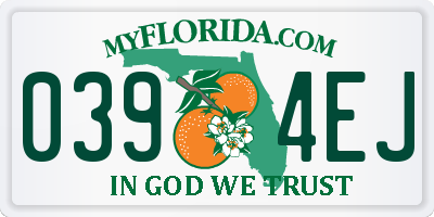 FL license plate 0394EJ