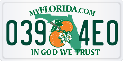 FL license plate 0394EO