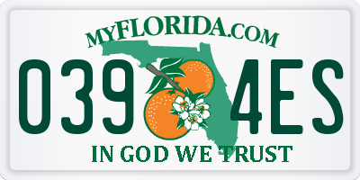 FL license plate 0394ES