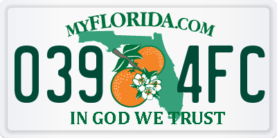 FL license plate 0394FC