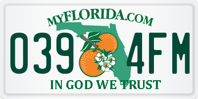 FL license plate 0394FM