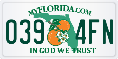 FL license plate 0394FN