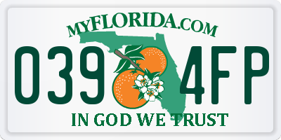 FL license plate 0394FP