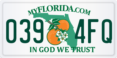 FL license plate 0394FQ