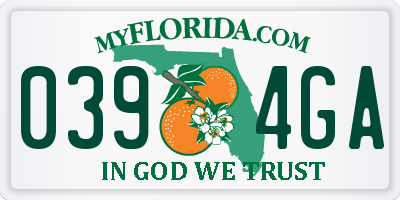 FL license plate 0394GA