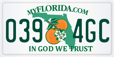 FL license plate 0394GC