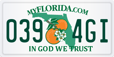 FL license plate 0394GI