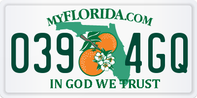 FL license plate 0394GQ