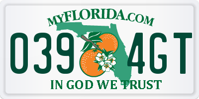 FL license plate 0394GT