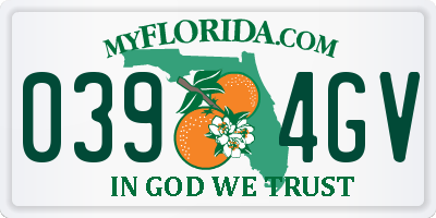 FL license plate 0394GV