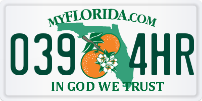 FL license plate 0394HR