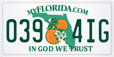 FL license plate 0394IG