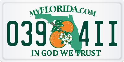 FL license plate 0394II