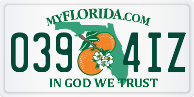 FL license plate 0394IZ