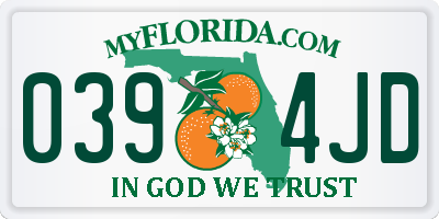 FL license plate 0394JD
