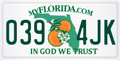 FL license plate 0394JK