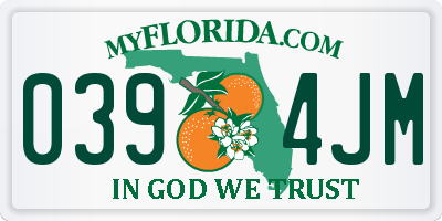 FL license plate 0394JM