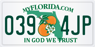 FL license plate 0394JP