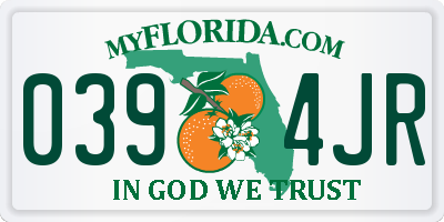 FL license plate 0394JR