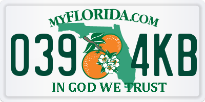 FL license plate 0394KB