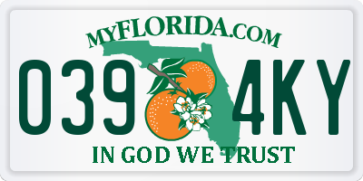 FL license plate 0394KY