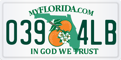 FL license plate 0394LB