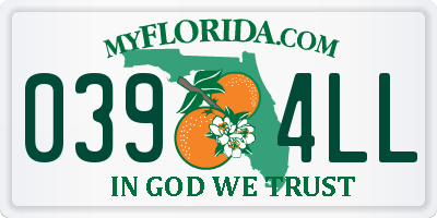 FL license plate 0394LL